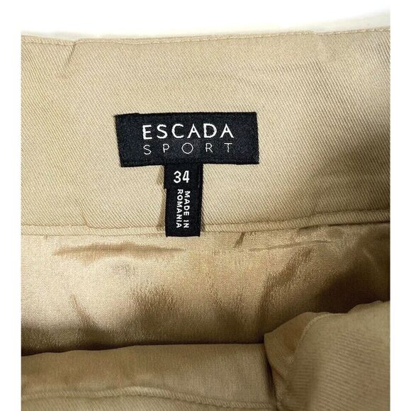 Escada Sport Tan Skirt Pleated Belted Size 4 US 34 German Academia Kawaii - Picture 4 of 16